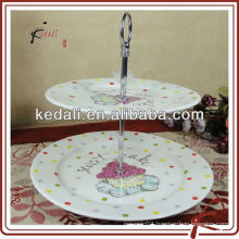 Hot sale white ceramic cake stand for wedding